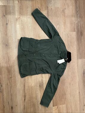 Quince Dark Green Utility Jacket with Patch Pockets